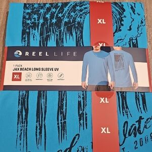 Reel Life Jax Beach Long Sleeve UV Shirt - Blue